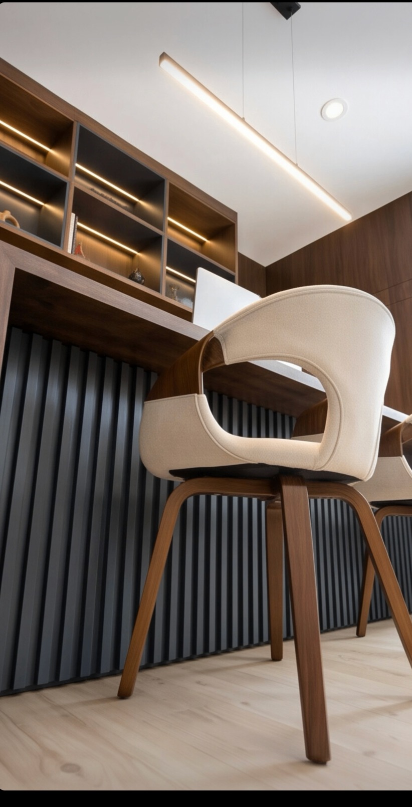 Walnut office millwork detail