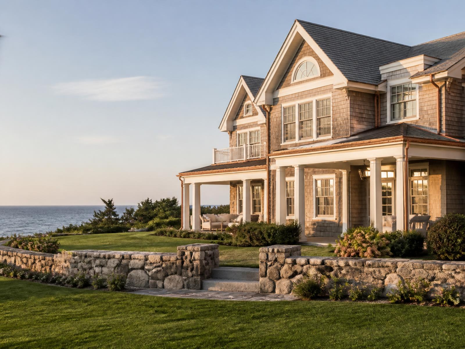 Oceanfront shingle-style estate in Rye Beach, New Hampshire