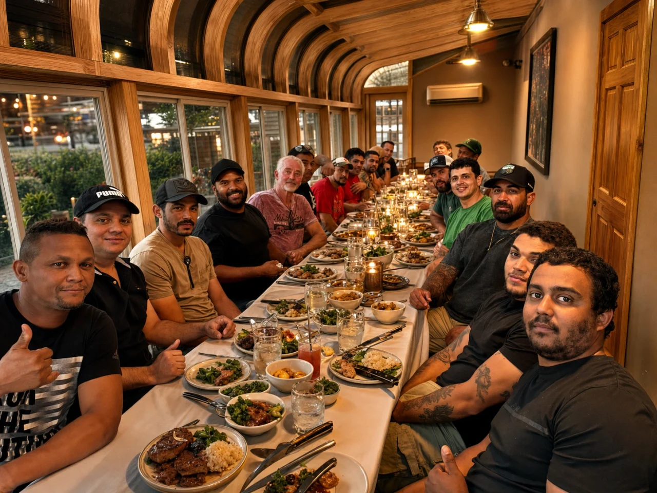The iBuild team gathered around a table